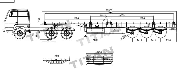 Three Axle 40 Foot Flatbed Semi Trailer for Sale in Nigeria