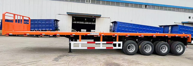 4 Axle 40Ft Flatbed Container Trailer with Front Board for Sale in Ghana