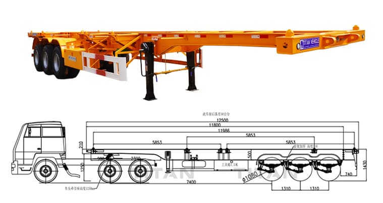 Tri Axle 40Ft Skeleton Trailer | Skeleton Semi Trailer for Sale in Somali