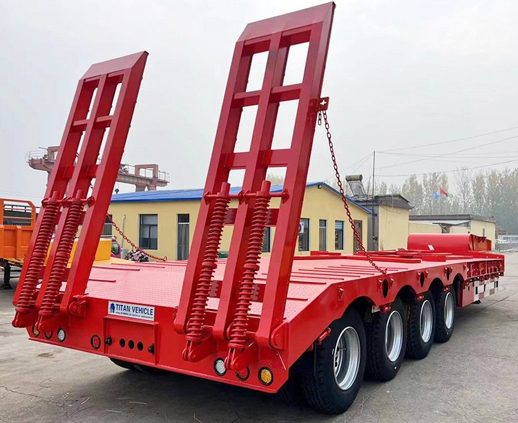 Hydraulic Low Bed Trailer Price | 4 Axle Low Bed Semi Trailer for Sale in Philippines