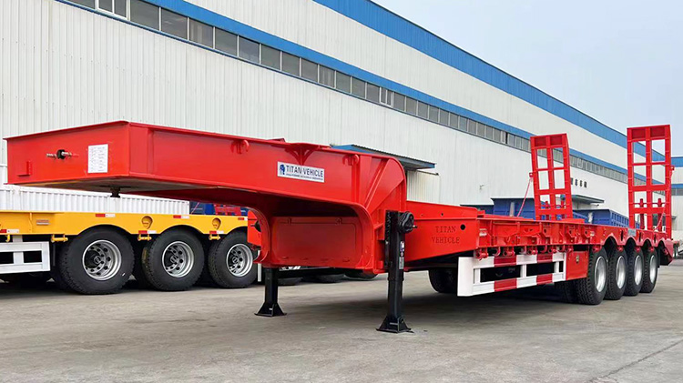 Hydraulic Low Bed Trailer Price | 4 Axle Low Bed Semi Trailer for Sale in Philippines
