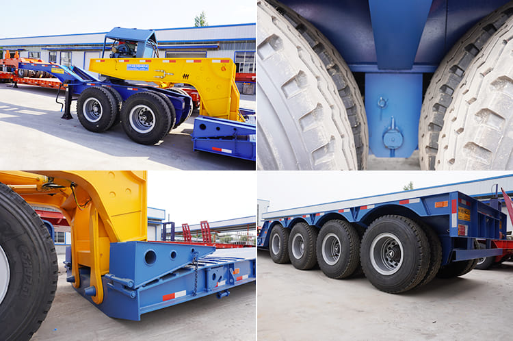 3 Line 6 Axle Gooseneck Detachable Lowboy Trailer with Dolly for Sale in Suriname